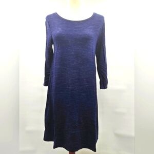 Hilary Radley Soft Knit Crewneck Blue Swing Dress Size Medium‎